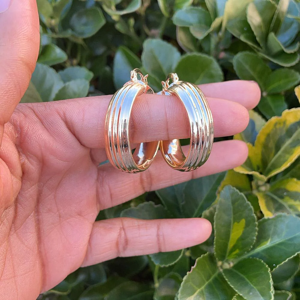 Wave Hoop Earrings - Image 3